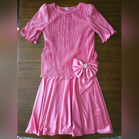 Vintage 1980s Afterdark Pink Cocktail/Prom Dress - Picture 5 of 10